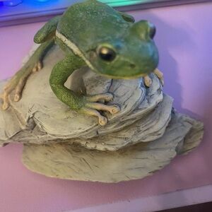 Country Artists Green Tree Frog on rock figurine